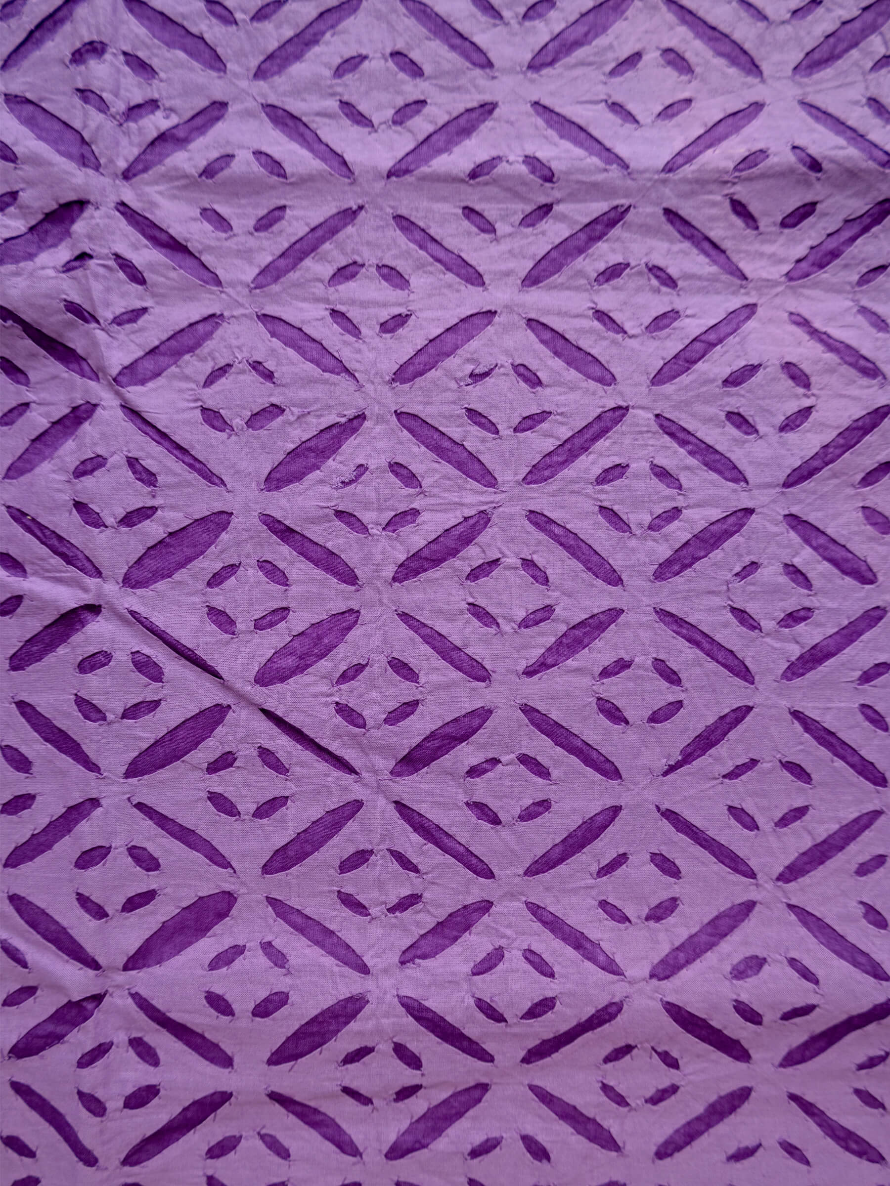 Applique Cotton Purple  Unstitched Suit