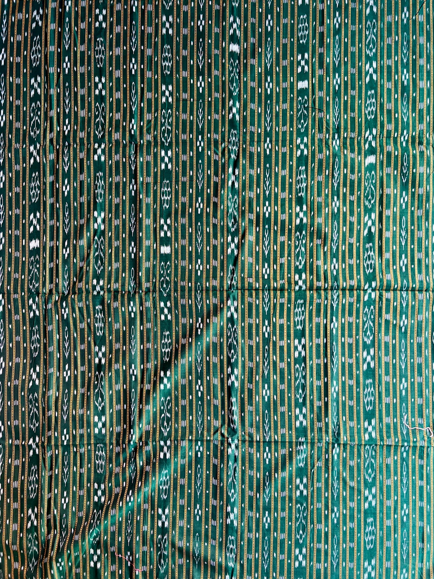 Sambalpuri Ikat Cotton Grey Green Unstitched Suit